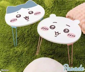 치이카와 오카오 접이식 미니 테이블 2종 세트 치이카와 하치와레