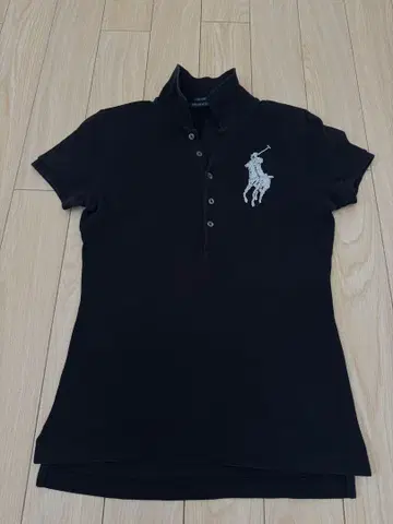 RALPH LAUREN 비쥬 장식 블랙 폴로 셔츠 반팔