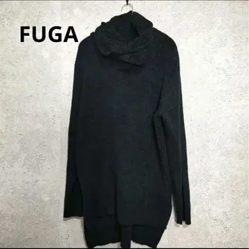 FUGA 드레이프 터틀넥 니트 블랙