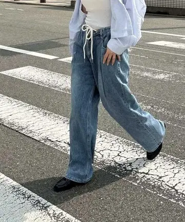 캐널진 El mar 끈이 달린 데님 이지 팬츠