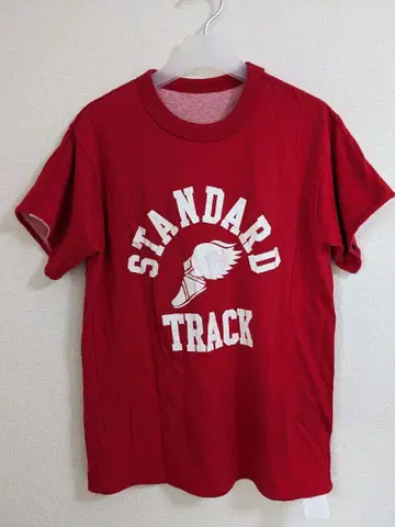 STANDARD TRACK 프린트 티셔츠 빨간색 핑크 리버서블 USA제