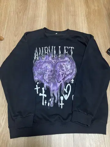 한국 제품 ANDBULLET 블랙 맨투맨 트레이닝복