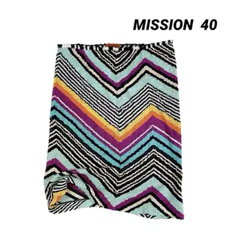 missoni 미쏘니 멀티 컬러 지그재그 스트라이프 무릎 기장 스커트
