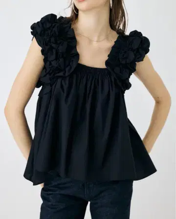 택 포함 MOUSSY SHOULDER FRILLS 상의