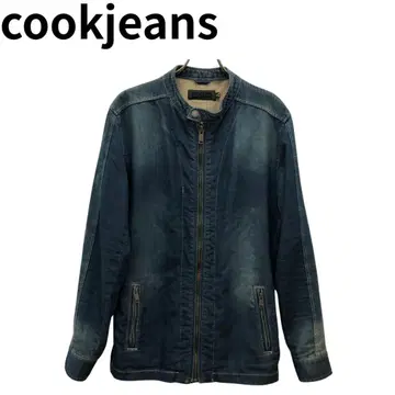 cookjeans 다크 블루 집업 데님 자켓 빈티지풍