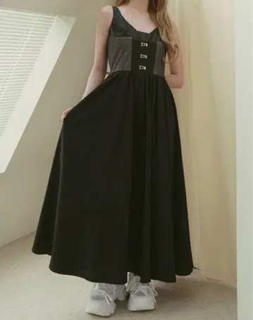 택 포함 미사용 새상품 다리치 코르셋 디자인 롱 원피스