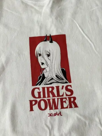 X-GIRL 체인소 맨 콜라보 티셔츠 파워