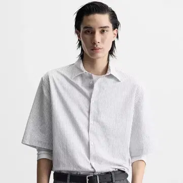 자라 시어서커 릴랙스 핏 셔츠 XL