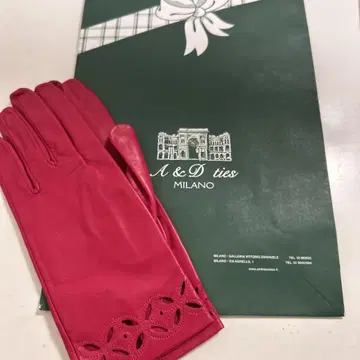 가죽 장갑 빨간색 핑크 이탈리아산 A&Dties MILANO
