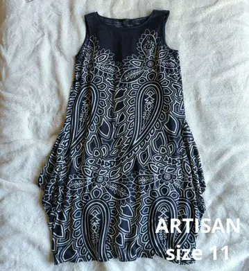ARTISAN 페이즐리 무늬 슬리브리스 원피스 size11 새상품급
