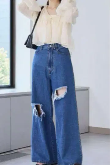 데님 팬츠 데미지 가공