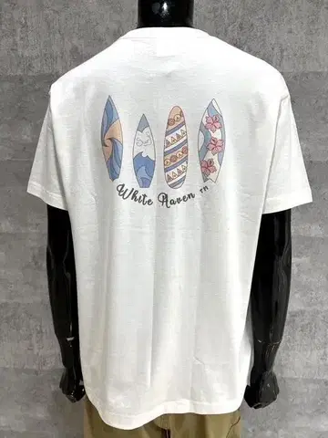 WHITE HAVEN 서핑보드 Tee 화이트 M 유니섹스 세련된
