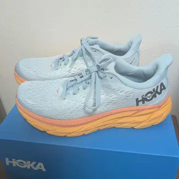 HOKA 러닝화 라이트 블루/오렌지 24.5cm