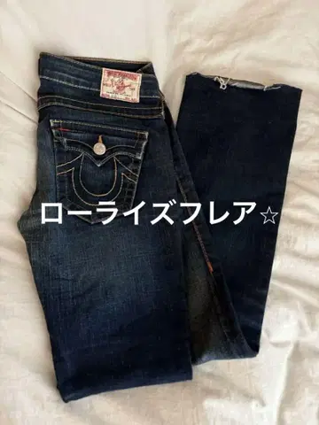 True religion 플레어 로우라이즈 데님 청바지 28