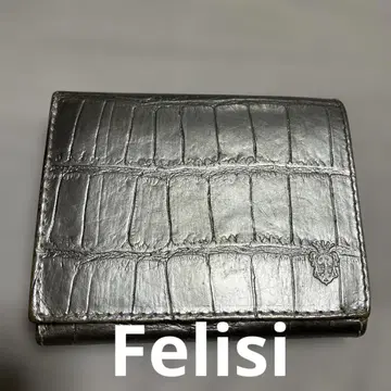 Felisi 실버 가죽 3단 폴더형 지갑 유니섹스