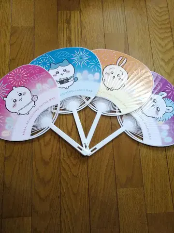치이카와 (먼작귀) 쿠라스시 콜라보 부채 4종 세트