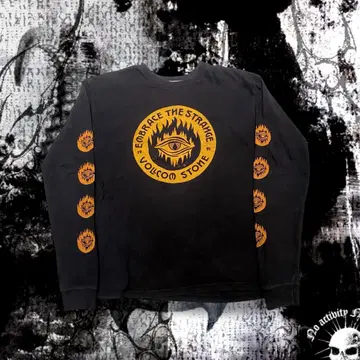 VOLCOM 펑크 록 페어리 그런지 y2k 눈알 소매 프린트 롱 T