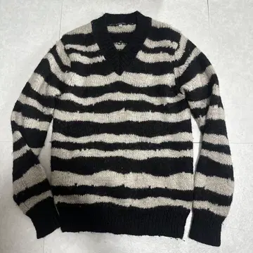 ANN DEMEULEMEESTER 보더 니트 오리존티기? XS