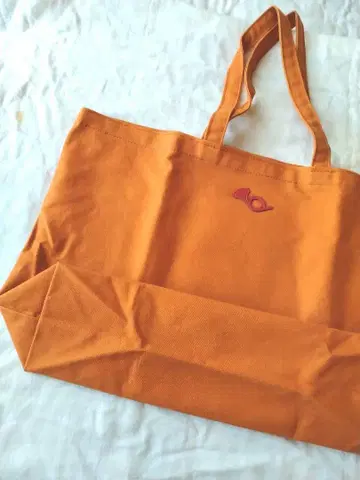 게이코토 토트백 오렌지 캔버스 연습백 호른 마크