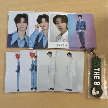 SEVENTEEN THE8 트레이딩 카드 8장과 키링 세트