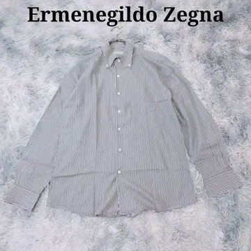새상품급 제냐 Zegna 버튼 다운 셔츠 긴팔 스트라이프 비즈니스