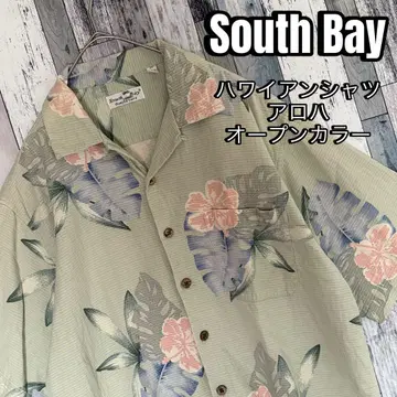 USED SOUTH BAY 하와이안 셔츠 알로하 오픈 카라 실크