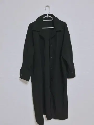 블랙 버튼 롱 코트 M 사이즈