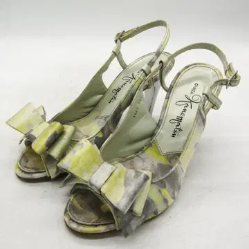 긴자 카네마츠 샌들 하이힐 신발 22.5cm 그레이 Kanematsu