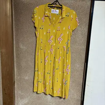 Aloha Blossom 음표 패턴 셔츠 원피스 사이즈 2