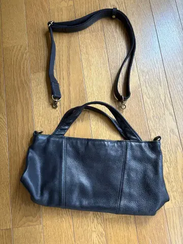 LILY 핸드백 천연 가죽 블랙 일본제