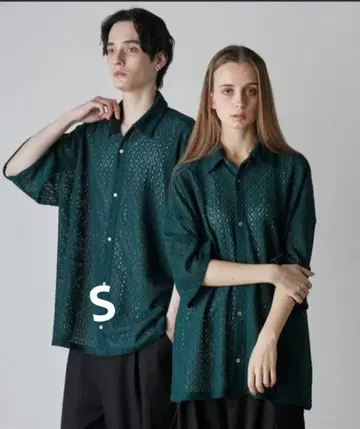 CLEL 루즈 반팔 레이스 셔츠 S