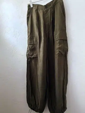 새틴 카고 팬츠 38