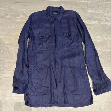 Drake's 린넨 커버올 셔츠 자켓 네이비 S