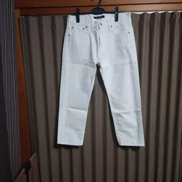 컨디션 최상 미즈이로 인드 데님 테이퍼드 팬츠 화이트
