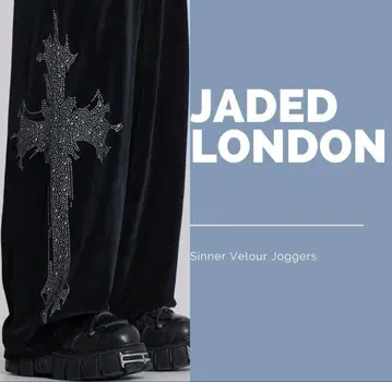 JADED LONDON 시너 벨루어 조거 팬츠 M