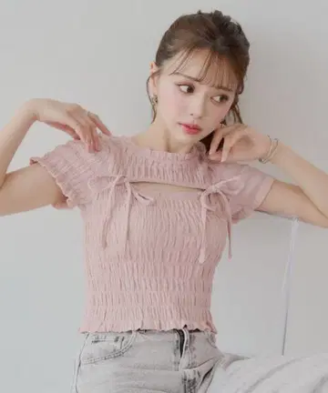 chico 프론트 리본 볼레로 디자인 T 여성용 치코