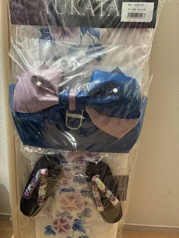 유카타~나팔꽃 화이트 베이스에 파랑 핑크~