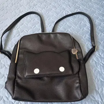 고양이 얼굴 디자인 백팩 블랙