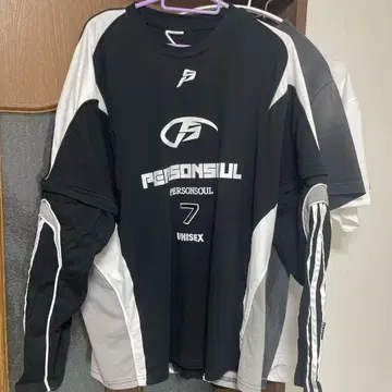 PERSONSOUL UNISEX 스포츠 티셔츠 블랙/그레이