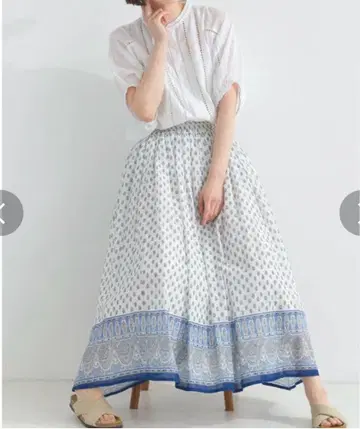 lupilien 루피리안 페이즐리 개더 스커트 인도 면