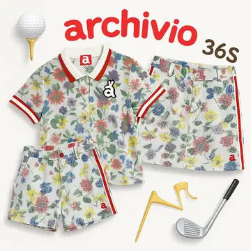 archivio 아르치비오 셋업 3종 세트 스커트 팬츠 꽃무늬 36S