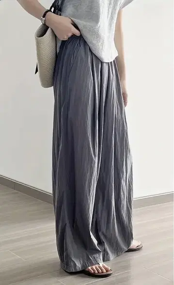 와이드 레그 팬츠 루즈핏 그레이