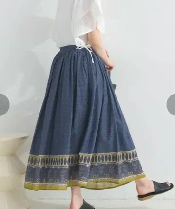 lupilien 루피리안 페이즐리 개더 스커트 인도 면
