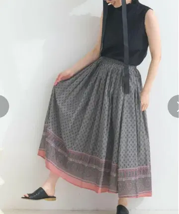lupilien 루피리안 페이즐리 개더 스커트 인도 면