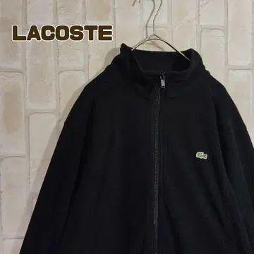라코스테 LACOSTE 플리스 블랙 자수 로고