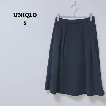 유니클로 스커트 하이웨스트 크레이프 턱 플레어 오피카지 뒷면 밴딩 S