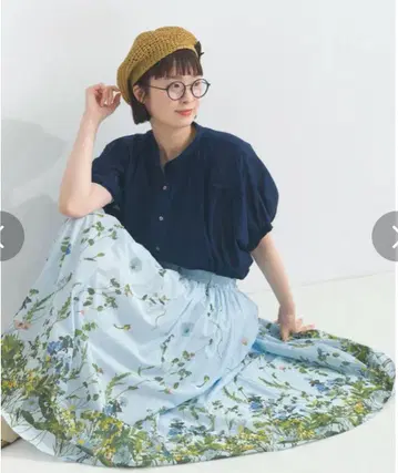 lupilien 루피리안 패널 프린트 꽃무늬 개더 스커트 인도 면