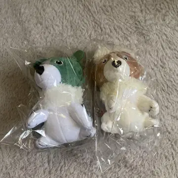 녹색과 노란색 사회 브로콜리, 콜리플라워 봉제 인형 키링 2개 세트