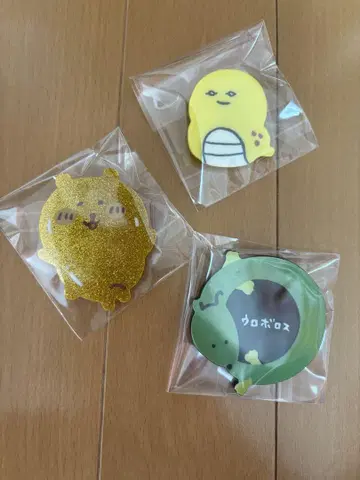 미사용 새상품 나가노 캐릭터 해피 백 아크릴 배지 3개 세트