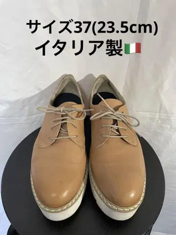 이탈리아제 매니쉬 슈즈 베이지 가죽 사이즈 37(23.5cm)